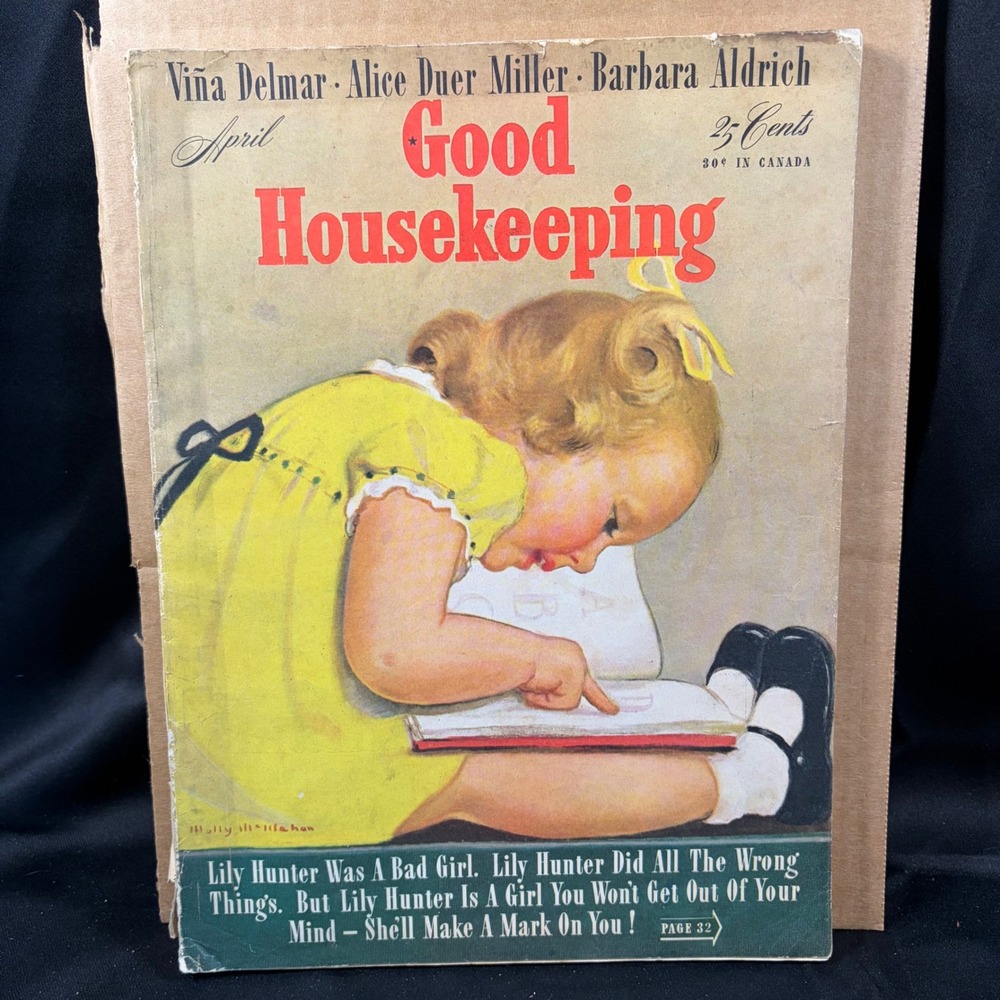 Vintage Good Housekeeping Magazine April 1942 Lily Hunter Cover WWII Era Art